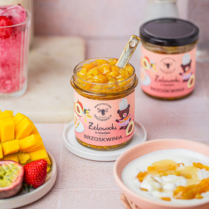 Peach in gel with Honey "Żelowocki" 320g