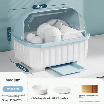 Golden Cat Kitchen Draining Cupboard with Lid for Bowl Box for Bowl and Dish Plate Chopsticks Tableware Household Storage Shelf Storage Box