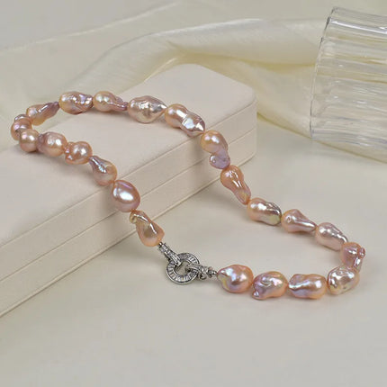 French Romantic Aurora Colorful Baroque Pearl Necklace Women Irregular Luxury Chic Clavicle Chain Natural Pearl Jewelry
