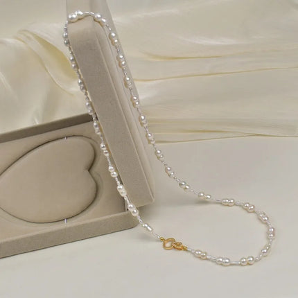 Elegant Long Natural Pearl Necklace Autumn Winter Vintage Fashion Sweater Chain Stylish Versatile Jewelry Accessory For Women