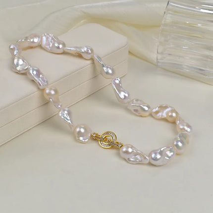 French Romantic Aurora Colorful Baroque Pearl Necklace Women Irregular Luxury Chic Clavicle Chain Natural Pearl Jewelry