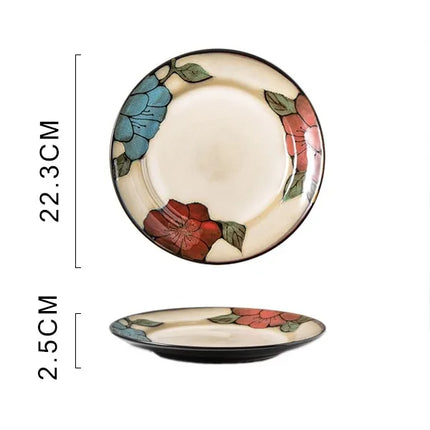Retro Flower ceramics Tableware 1 Piece
