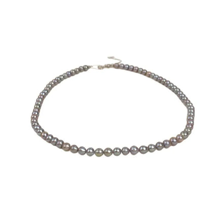 Natural Freshwater Pearl Necklace For Women S925 Silver Grey Versatile Simplicity Lobster Clasp Choker Fake Saltwater Real Hemp