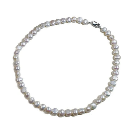 Natural Freshwater Double-Sided Glossy Pearl Necklace For Women Summer Luxury Fashion Pearl Clavicle Chain Jewelry