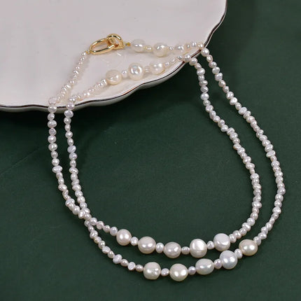 French Vintage Baroque Multi-Layer Long Sweater Chain Necklace Women's Pearl Pendant Collarbone Chain Fashion Jewelry Accessory