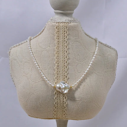 Original Design Natural Freshwater Mermaid Tail Pearl Necklace Women's Baroque Irregular Shape Bestselling Choker Necklace