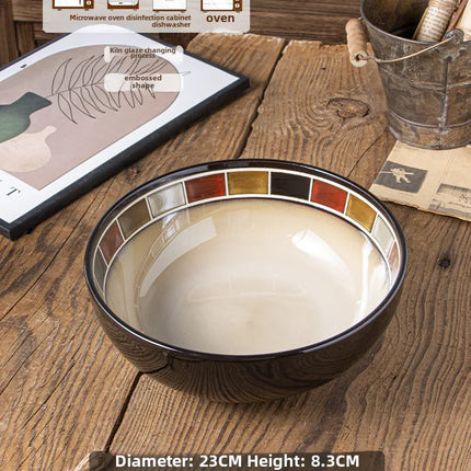 European Style Kiln Glaze Ceramic Tableware Creative Plate Set Salad Bowl Rice Bowl Steak Disc Fish Plate Mug