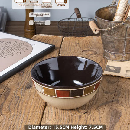 European Style Kiln Glaze Ceramic Tableware Creative Plate Set Salad Bowl Rice Bowl Steak Disc Fish Plate Mug