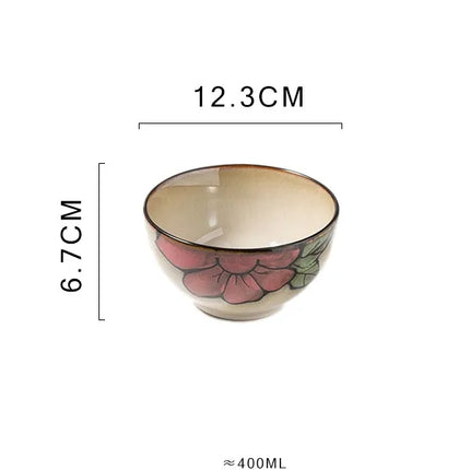 Retro Flower ceramics Tableware 1 Piece