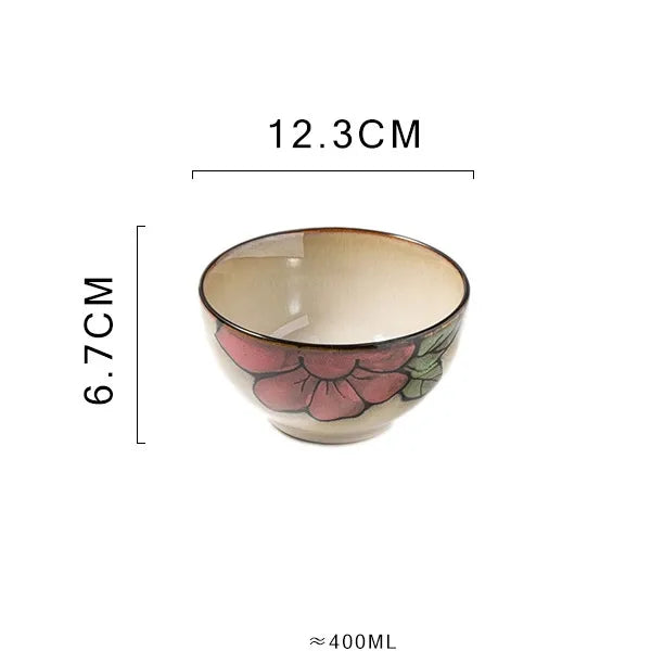 Retro Flower ceramics Tableware 1 Piece