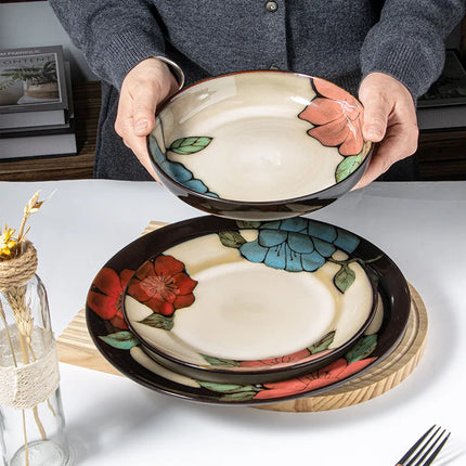 Retro Flower ceramics Tableware 1 Piece