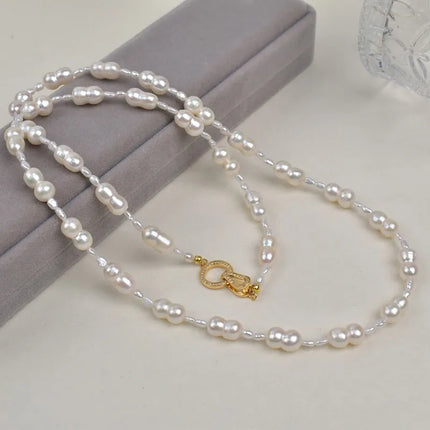Elegant Long Natural Pearl Necklace Autumn Winter Vintage Fashion Sweater Chain Stylish Versatile Jewelry Accessory For Women