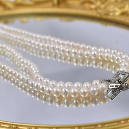 Double Layer Pearl Sweater Chain Necklace Autumn Winter Natural Freshwater Pearl Design Simple Elegant Vintage Feeling