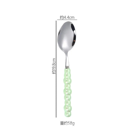 Casual Geometry Stainless Steel ceramics spoon Tableware 1 Piece
