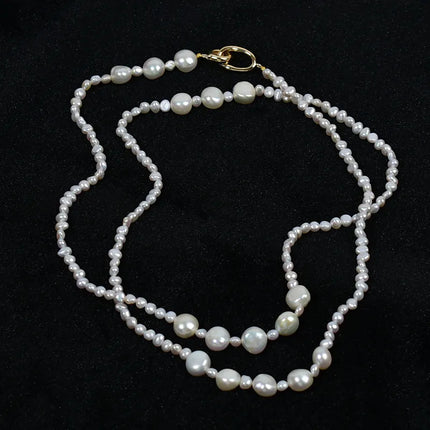 French Vintage Baroque Multi-Layer Long Sweater Chain Necklace Women's Pearl Pendant Collarbone Chain Fashion Jewelry Accessory
