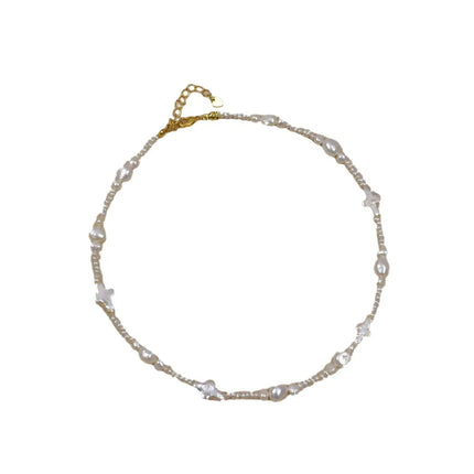 Natural Freshwater Baroque Pearl Necklace Women Fashion Versatile Luxury Retro Small Audience High-End Design Sense