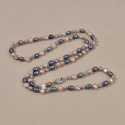 Autumn Winter Pearl Mixed Color Long Sweater Necklace Women's Fashion Jewelry Original Design Luxury Sensation Elegant Pearl Necklace