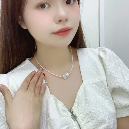 Original Design Natural Freshwater Mermaid Tail Pearl Necklace Women's Baroque Irregular Shape Bestselling Choker Necklace