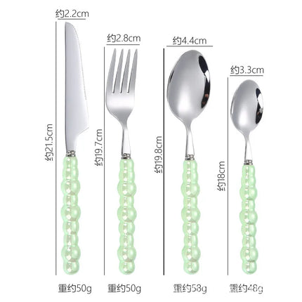 Casual Geometry Stainless Steel ceramics spoon Tableware 1 Piece
