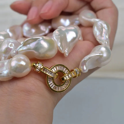 French Romantic Aurora Colorful Baroque Pearl Necklace Women Irregular Luxury Chic Clavicle Chain Natural Pearl Jewelry