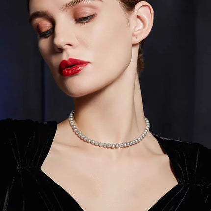 Natural Freshwater Pearl Necklace For Women S925 Silver Grey Versatile Simplicity Lobster Clasp Choker Fake Saltwater Real Hemp