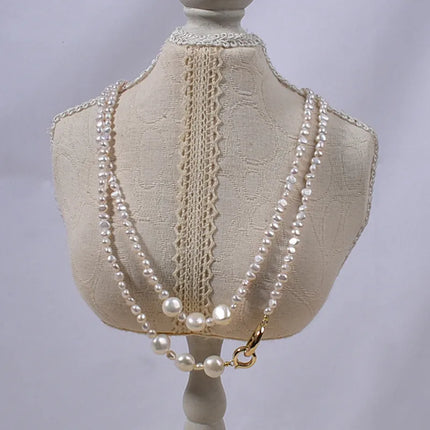 French Vintage Baroque Multi-Layer Long Sweater Chain Necklace Women's Pearl Pendant Collarbone Chain Fashion Jewelry Accessory